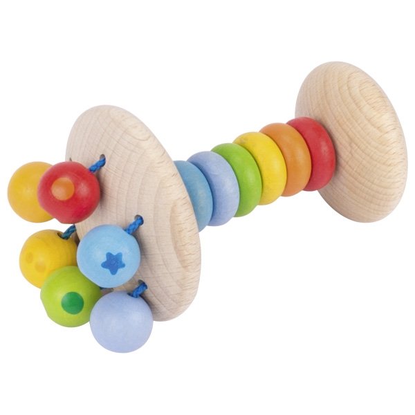 Goki Baby Touch ring elastic rattle rainbow